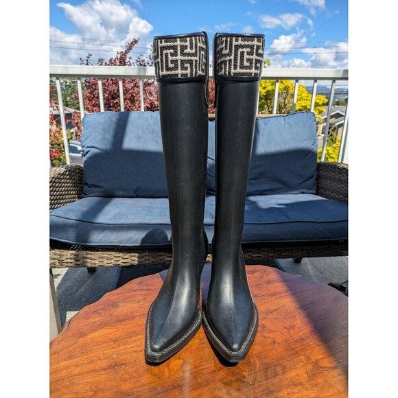 Balmain Women's Size 6 US 37 UK PVC Rubber Cowboy Boots- Excellent Almost New - Picture 4 of 11
